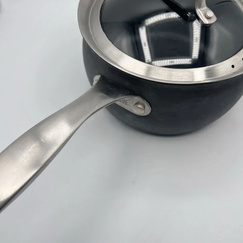 BELGIQUE 3 Quart HARD ANODIZED Saucepan and Glass Lid - Tools of Trade 30209